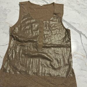 J crew gold sequin tank top